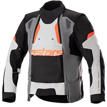 Chaqueta Alpinestars Halo Drystar para Motocicletas - Impermeable, Gris Oscuro-Gris Hielo-Negro, Negro Gris Naranja (S), Chaqueta textil de motocicleta - Tour, Gris/Neg