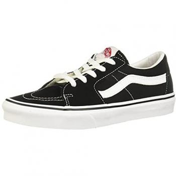 Zapatillas deportivas de Hombre Marca Vans Modelo Sk8-low, color negro puro con blanco, talla 36.5 EU