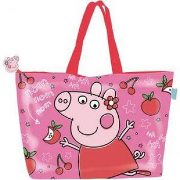 Bolso de Playa Peppa Pig con Cremallera, Asa, Licencia 100% Oficial, Color Mix, 48 x 32 cm