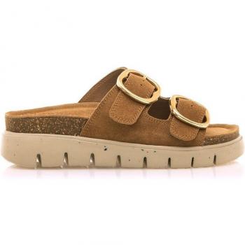 Sandalias planas de mujer Mustang con hebilla ancha y piso bio
