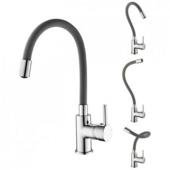Grifo Monomando Rousseau Ilo con Manguera Flexible de Metal