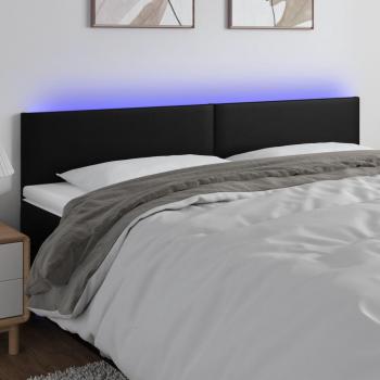 Cabecero Led Negro 180x5x78/88 cm en Cuero Sintético con Iluminación LED