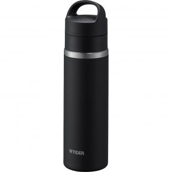 Botella térmica Tiger 480ml con aislamiento al vacío, botella para bebidas carbonatadas, acero inoxidable, soporte para asa incluido, portátil y compacta, color negro