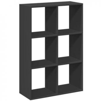 Librería divisora de madera de ingeniería negra 69,5x29x103,5 cm