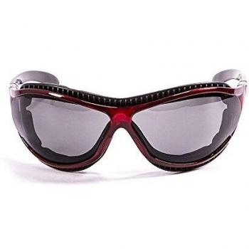 Ocean Sunglasses Tierra de Fuego - Gafas de Sol polarizadas - Montura : Rojo Transparente - Lentes : Ahumadas