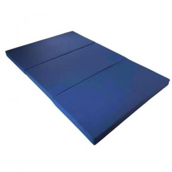 Colchón Plegable a Medida para Camper Ford Transit Connect - 3cm Grosor con HR 20kg/m3 y Viscoelástica Desenfundable - Azul