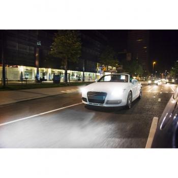 Philips 12972WHVSM White Vision Ultra H7, Bombillas para Coche de Halógeno 55W, PX26d, 4200K - Pack de 2 con Lámparas W5W Incluidas