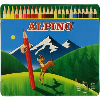 Alpino AL000758 - Set de 24 Lápices de Colores en Estuche Metálico