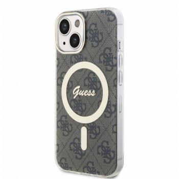 Funda Guess en Silicona diseño 4G con Cordón para iPhone 15 | 14 | 13 color Negro GUHCP15SHC4SEK