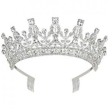 Makone Wedding Tiara Bridal Tiara Crystal Rhinestones Tiara Crown con Peine para Boda Nupcial