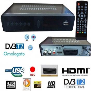 Decodificador Digital Terrestre DVB-T con Salida SCART y HDMI, Antena Incluida, Resolución 1080p y Función PVR