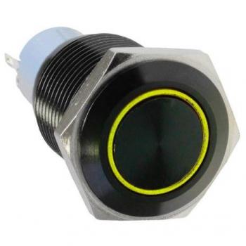 DimasTech 16mm Yellow Anti-Vandalism Button Switch, Black