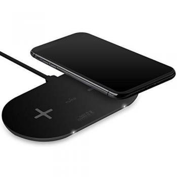 PUROFCC SQI20W1BLK - Estación de Carga rápida inalámbrica Dual Ultra compacta para Smartphone Qi