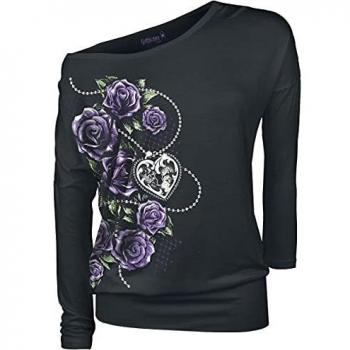 Gothicana by EMP Fast and Loose Mujer Camiseta Manga Larga Negro 5XL, 95% Viscosa, 5% elastán, Ancho
