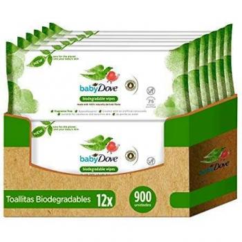 Baby Dove Toallitas Húmedas para bebés biodegradables - Pack de 12 x 75