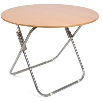 Mesa Plegable Portátil de Madera y Metal - Color Natural - Varias Medidas - Ideal para Cocina, Terraza o Jardín