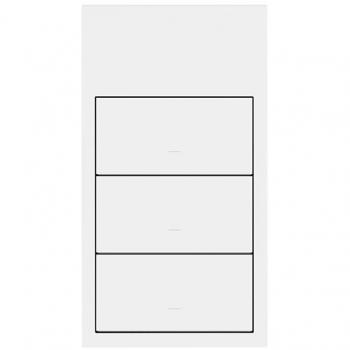 Kit frontal vertical para 2 elementos con 3 teclas blanco mate
