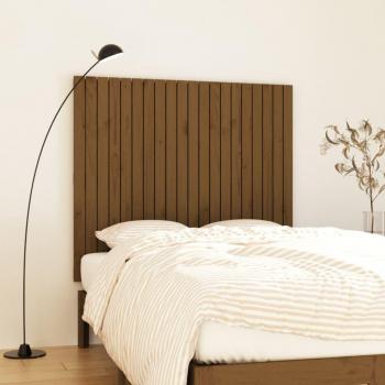 Cabecero de pared ámbar 127,5x3x110 cm madera maciza de pino marrón
