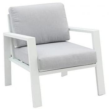 Sillón de jardín Thais 73,20 x 74,80 x 73,30 cm Aluminio Blanco