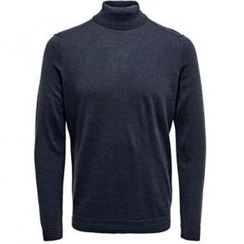 Only & Sons Jersey de Cuello Alto Hombre en Tela Azul 22014163-BLUNIGHT