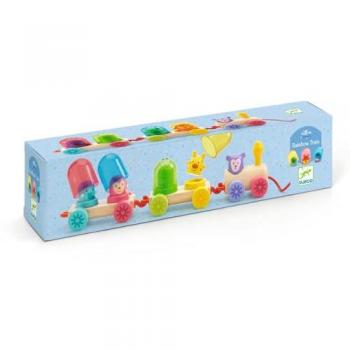 Juguete para arrastrar Rainbow Train DJECO, beige, multicolor, juegos de habilidad
