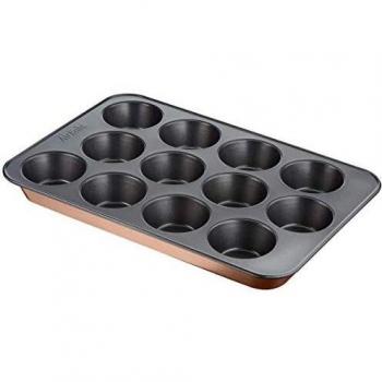 Molde para 12 muffins Tefal Airbake 29x41 cm antiadherente de acero marrón