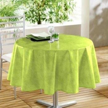 Décor Ligne   - 2103544, Mantel Pvc Redondo ,  160 Cm , Beton Cire , Decorline Sintético Liso , Verde