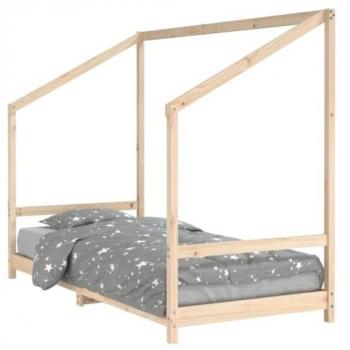 Estructura de cama para niños madera maciza de pino 90x200 cm Marrón