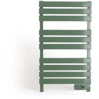 Toallero eléctrico y calefactor de suelo CREATE - Secador de toallas 500W con temporizador, pantalla LCD y bajo consumo - Verde Sage