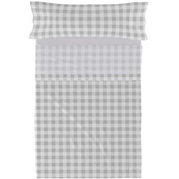 Juego de Sábanas Vichy Gris 2 Piezas 100% Algodón 150 TC Cama 80/90
