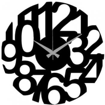 Reloj de Pared Epikasa Números Grandes 32, Metal Negro, 40x0,15x40 cm