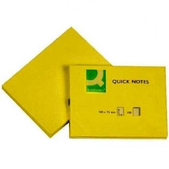 Q-Connect - Bloc de notas adhesivas quita y pon 75x100 mm con 100 hojas
