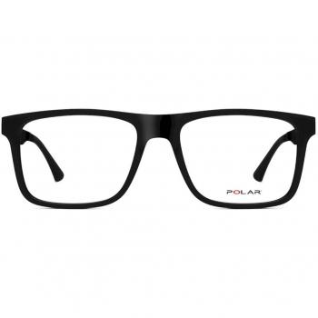 Polar 495 With Clip-On 76 Gafas Recetadas para Hombre Negras con Armazones Negros y Lentes de Prescripción de 54 mm