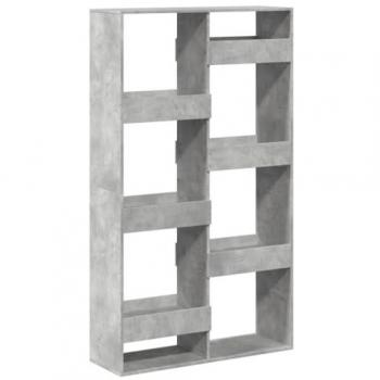 Estantería de madera de ingeniería gris hormigón 100x33x175 cm