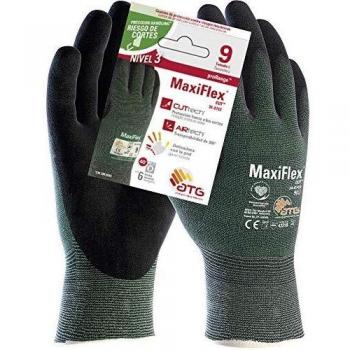 ATG MaxiFlex Cut A34-8743IND-T9 Guante, Talla 9, Negro/ Verde