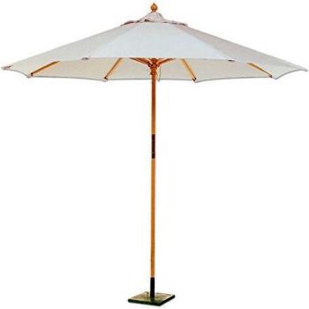 Sombrilla de Jardín Hexagonal de Madera 300 cm con Tela de Algodón para Exterior
