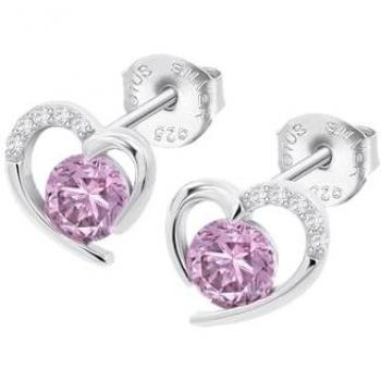 Pendientes Corazón Lotus Silver LP3106-4/2 Plata, Mujer con acabado brillo, circonitas engastadas y diseño de corazón