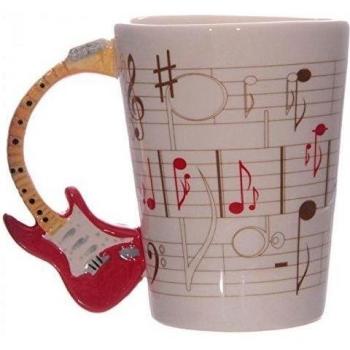 Egg n Chips London - Novelty Guitar Shaped Handle Ceramic Mug