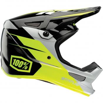 Desconocido 100% Status - Casco Integral Unisex para Adulto, Gris y Amarillo