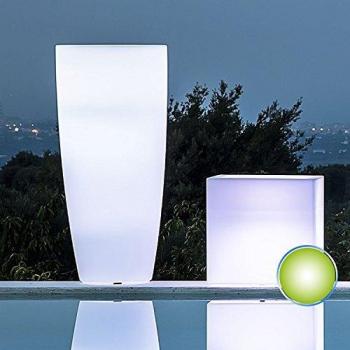 Maceta luminosa redonda Agave 70 cm con luz verde