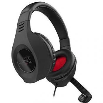 Speed Link CONIUX - Auriculares con micrófono de diadema cerrados, negro y rojo