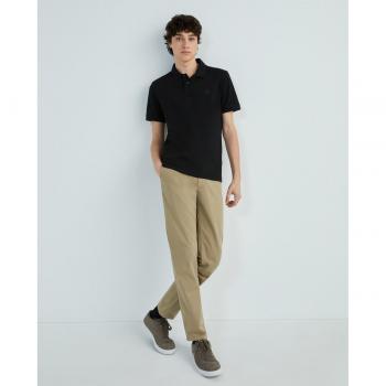 BOSS Orange Passenger Men's Stretch-Cotton Slim-Fit Polo Shirt with Logo Patch - Black - Size M
