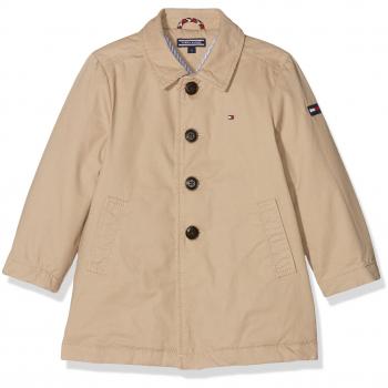Tommy Hilfiger Thkb Mac Coat, Chaqueta para Niños, Beige
