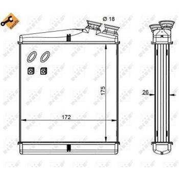 NRF Radiador de calefacción 54340 para VOLVO V70 II