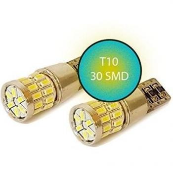 jurmann Trade GmbH® 30 Xenon LED luz de posición, base de cristal W5 W T10, Canbus, Xenon Blanco