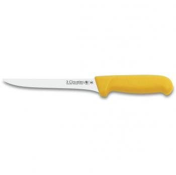 Cuchillo Deshuesador Estrecho 18 cm con Mango Amarillo - 3 Claveles 1397