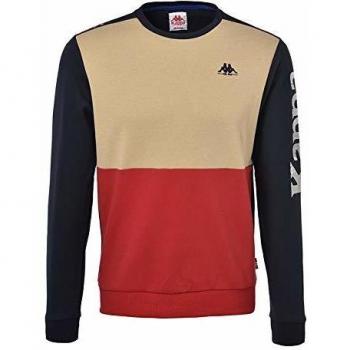 Kappa Iginio Auth Sweat Sudadera, Hombre, Beige/Blue Navy/Red, L