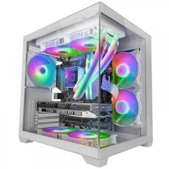 Caja PC MicroATX Mars Gaming Mc-view2 Doble Cristal Templado Ventilador FRGB 120mm Blanco