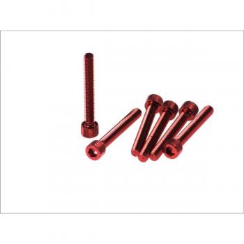 Kit de 6 tornillos allen con cabeza cilíndrica M6x45 rojos, referencia SS-374-M6X45-Red, código EAN 8430525036437