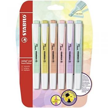 Marcador pastel STABILO swing cool - Pack con 6 colores